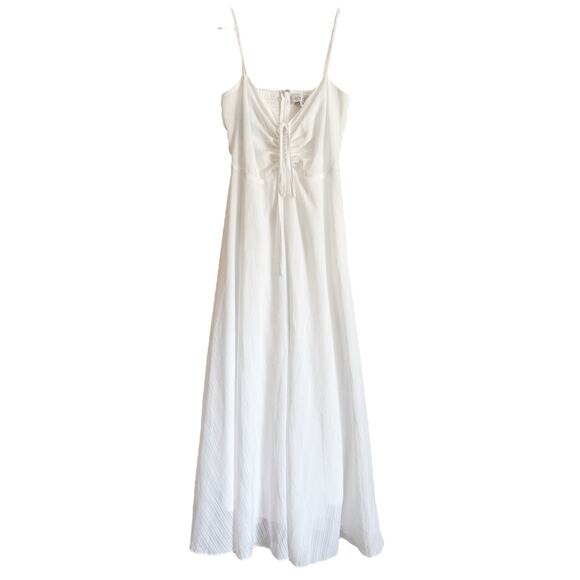WAYF White Cottagecore Midi Dress European Vacation Flowy Feminine Fairycore - Picture 1 of 8
